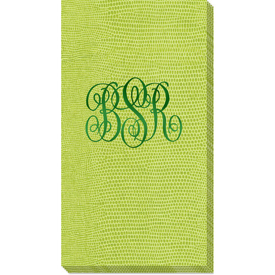 Green Lizard Caspari Paper Linen Like Guest Towels